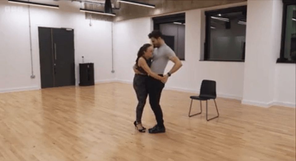 The pair looked rather flirty while practising the Argentine tango