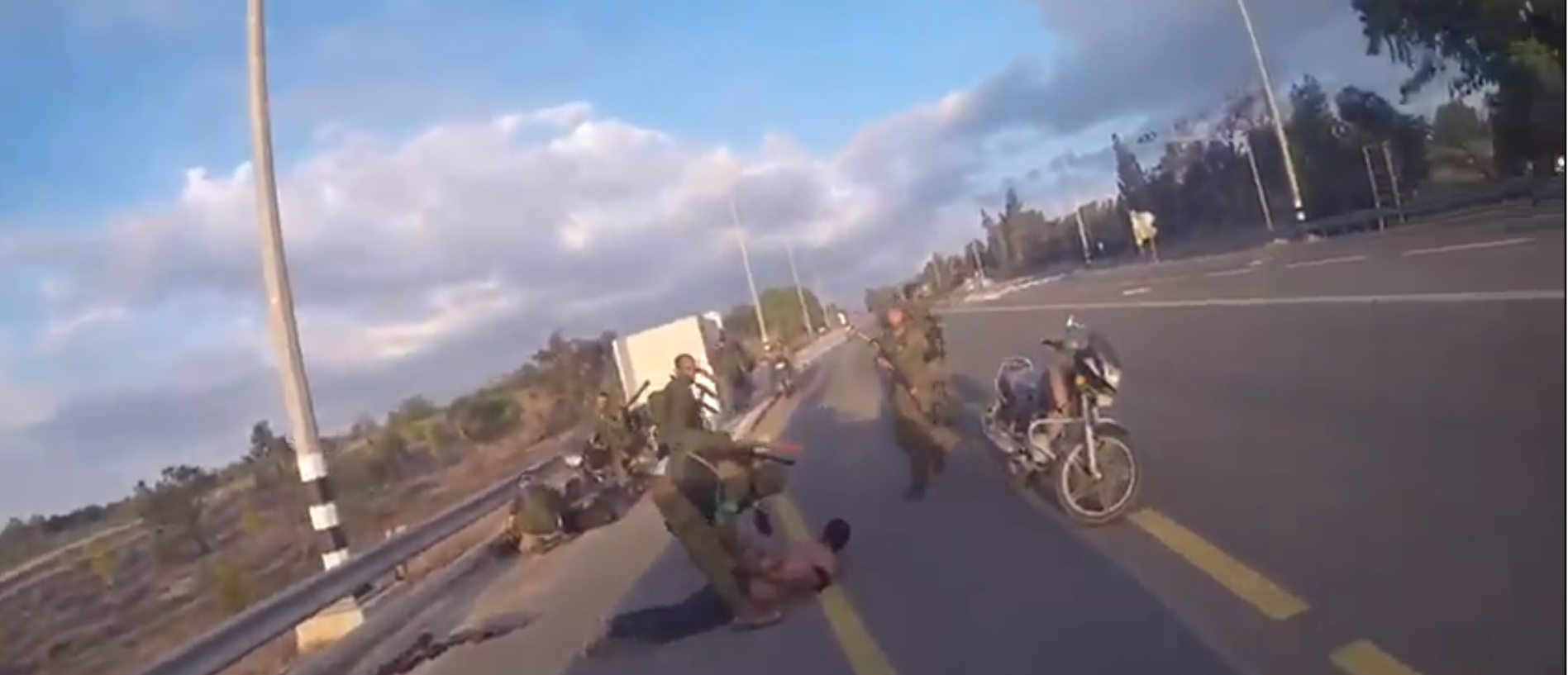 Bodycam footage of Hamas gunmen dressed in IDF uniforms as they attack a civilian