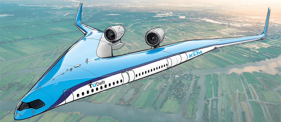 The unusual aircraft can seat 314 passengers but requires less fuel