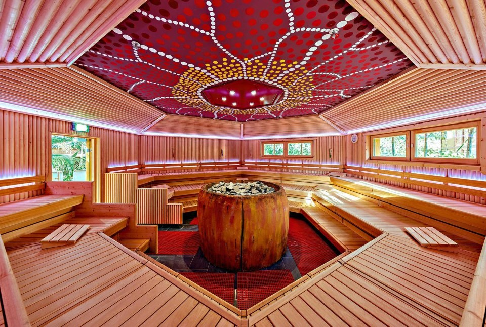 Families can enjoy the sauna and spa facilities too