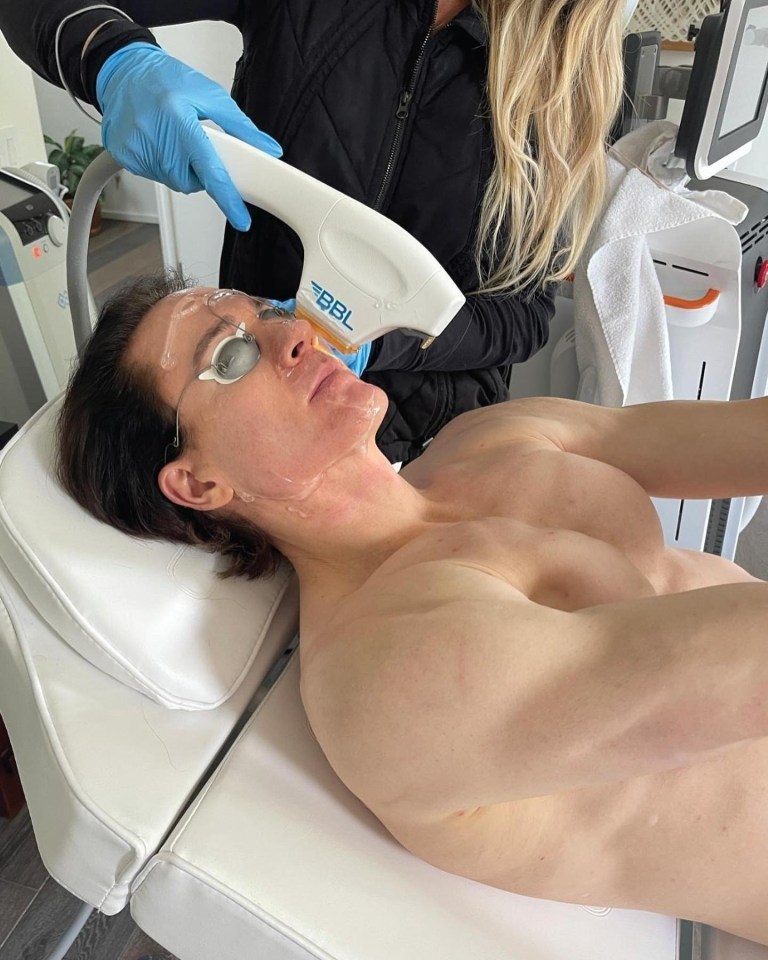 Bryan shared details of his ‘skin protocol’ to his Instagram, showing himself receiving a treatment of ‘intense pulsed light’