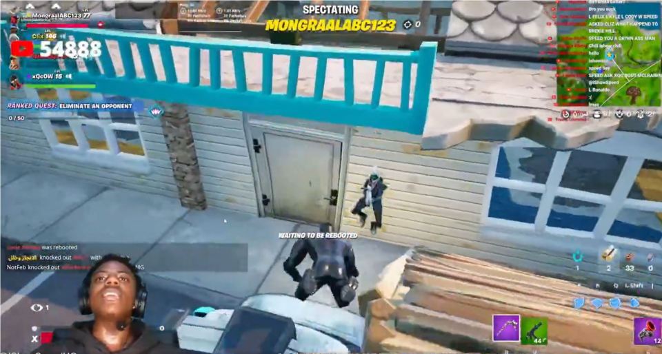 IShowSpeed was playing Fortnite with friends when he was killed by gamers using Premier League players' names