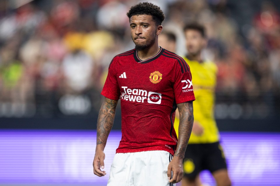 Jadon Sancho has been removed from the Manchester United WhatsApp group