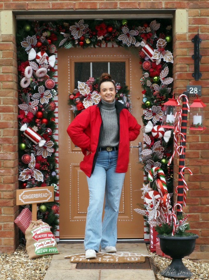 Hannah was been slammed by neighbours for putting up a 'gingerbread door'