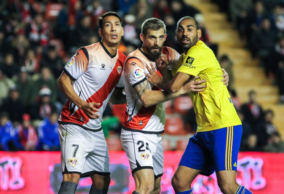 The striker, left, had his last spell with Rayo Vallecano in Spain