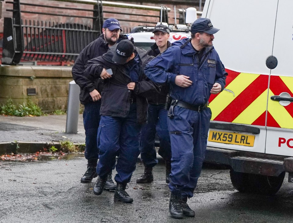 Police gather ahead of Sir Bobby's funeral this afternoon