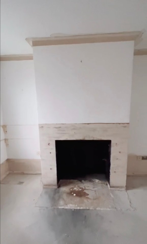 She captured the white shell of the property including the original fireplace