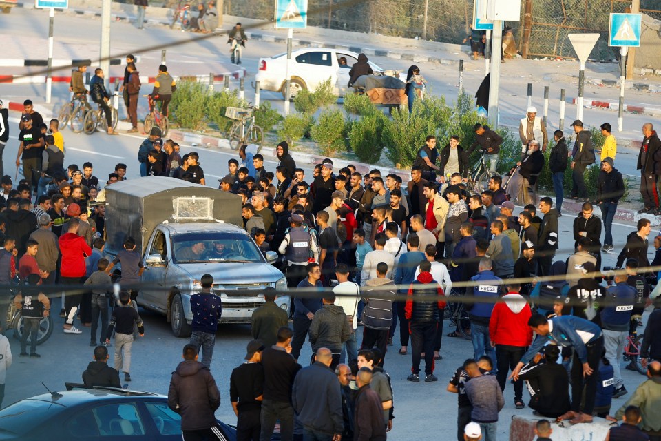 Hundreds gathered at the Rafah crossing point on Friday to welcome the released hostages