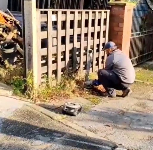 The shocking moment Mr Alam took an angle grinder to the wall