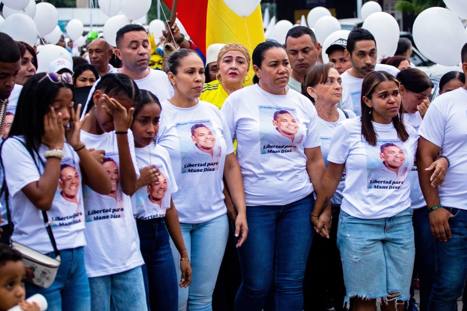 The protest march began at 5pm local time and finished at the home of Diaz’s parents