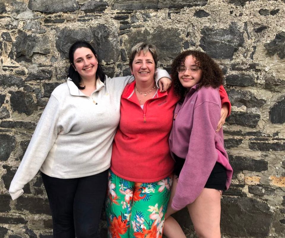 Eilidh shares a close bond with her family. Pictured, with mum Mary and sister Robyn, now 24