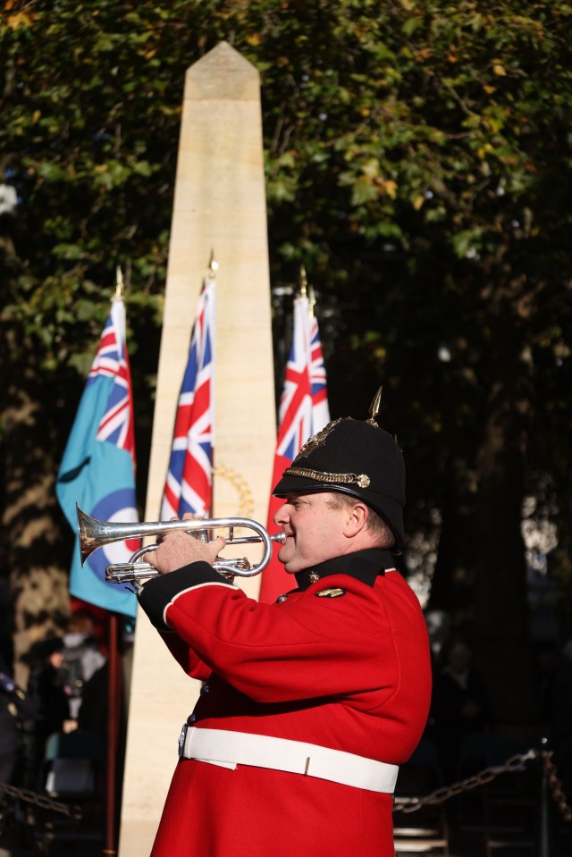 In Cambridgeshire, Corporal Jason Hobson from the Royal Anglian Regiment, played the trumpet