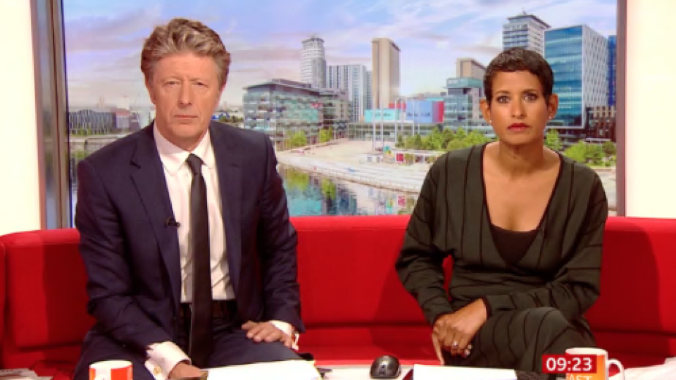 The BBC Breakfast studio was 'invaded' by Daleks this morning while Charlie and Naga were presenting the news.