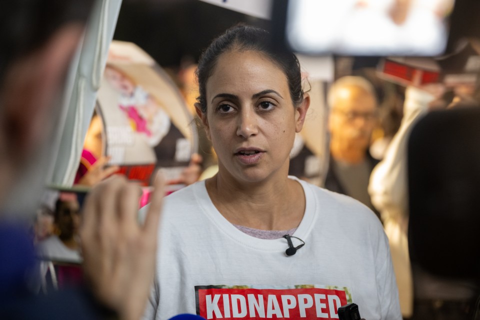 Yarden's sister Ofri leads a rally calling for the release of the two boys and their mum & dad