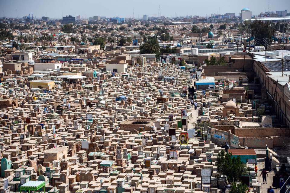 The cemetery spans over 1,500 acres and accounts for 13 per cent of Najaf's land