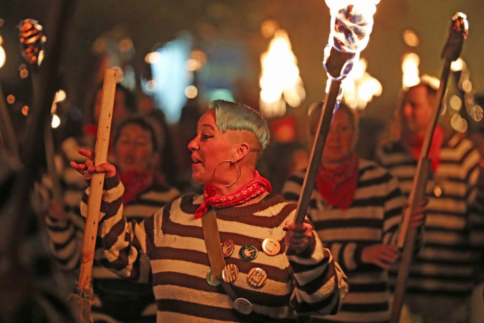 The event marks both Guy Fawkes Night and the memory of 17 martyrs from the town who were burnt at the stake for their religious beliefs