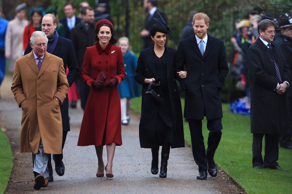 King Charles pictured with William, Kate, Meghan and Harry