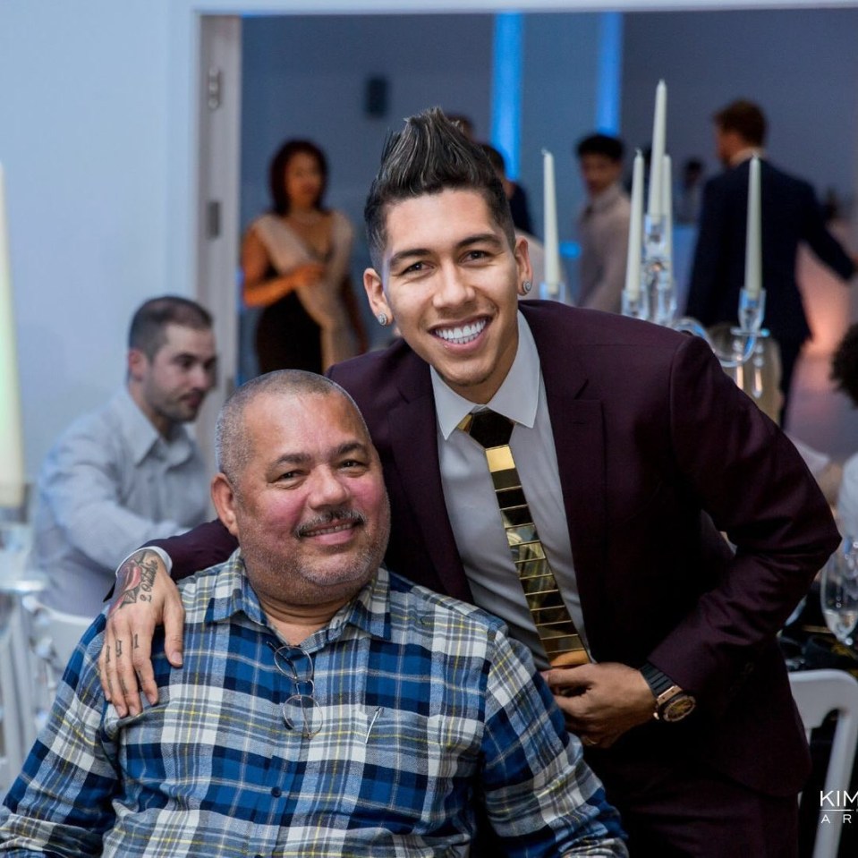 Roberto Firmino (right) with his late father