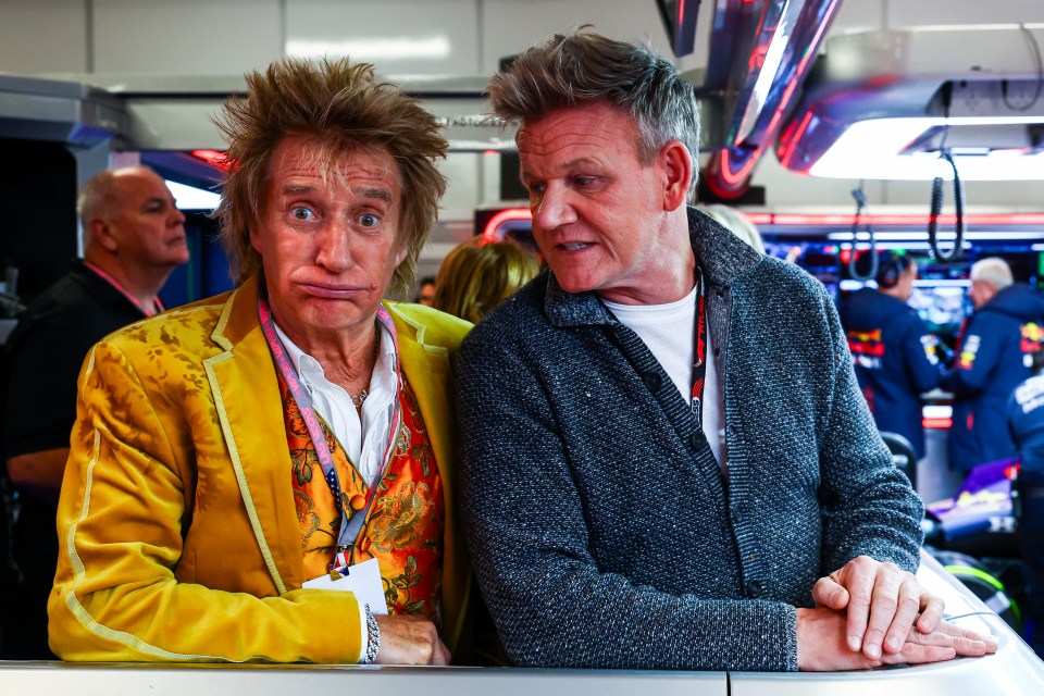 Rod Stewart and Gordon Ramsay were guests of Red Bull