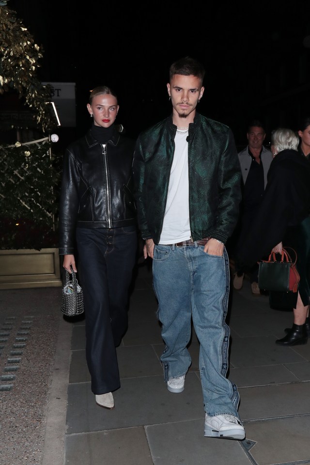 Romeo Beckham and his model girlfriend Mia Regan were snapped together on her big birthday night out