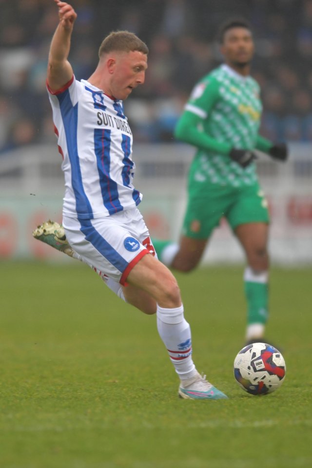 Oliver Finney scored the winning goal for Hartlepool United against Swindon Town in April 2023