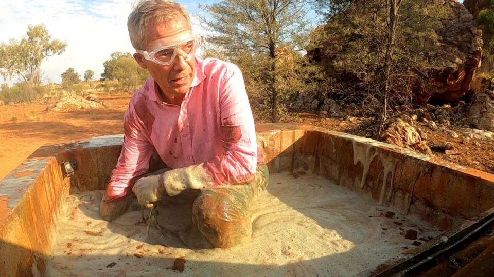 Nigel Farage was searching through barrels of gunk in the first trial of the series