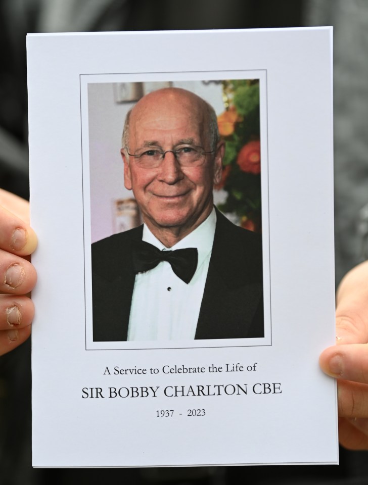 The order of service at Sir Bobby's funeral today