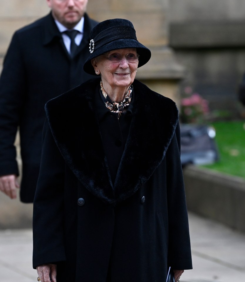 Sir Bobby's widow Norma Ball arriving at her partner's funeral