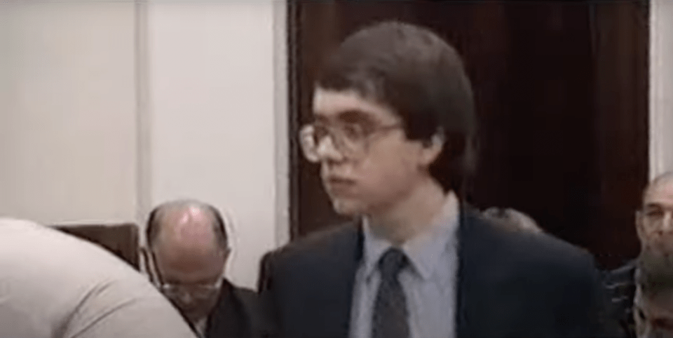 Jens testifying during the murder trial in 1990