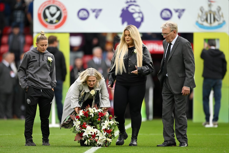 Her family paid tribute at a match between Sheffield United and Newcastle