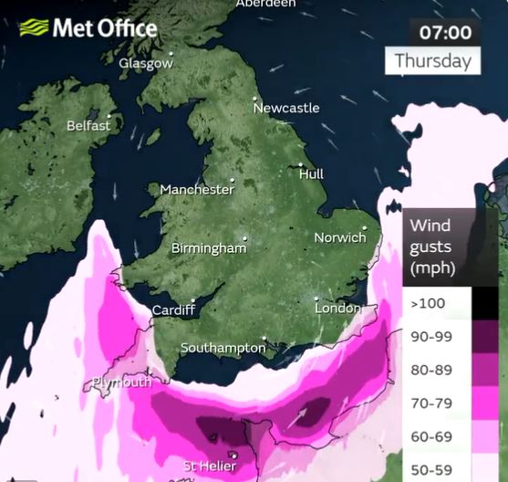 This Met Office map shows Storm Ciaran as it crashes into the UK tomorrow