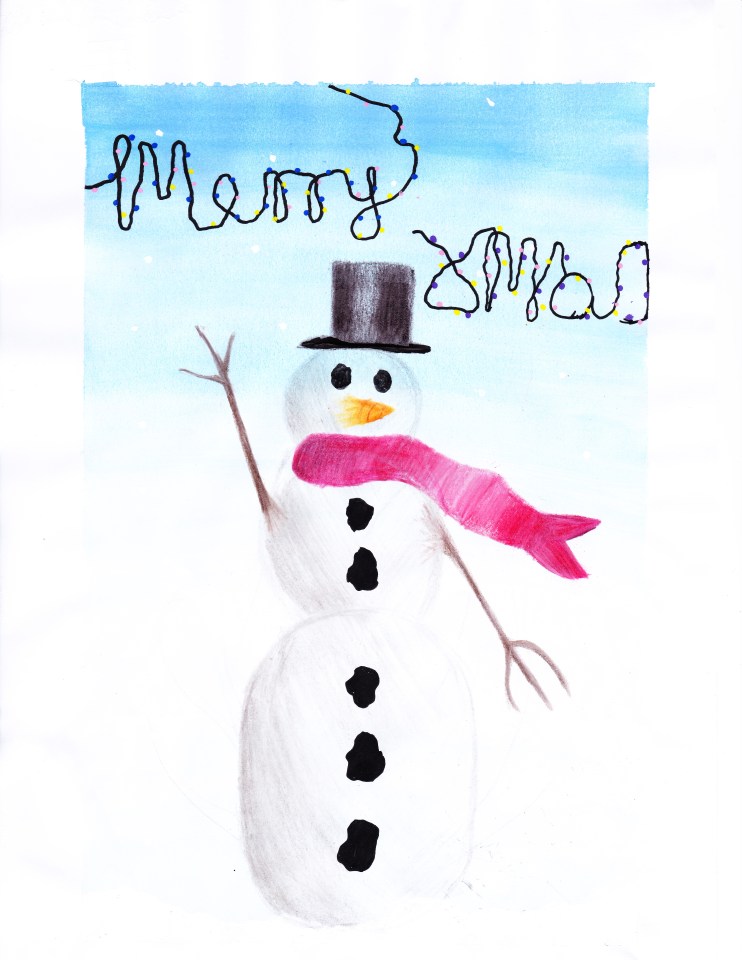 Eloise’s winning snowman card