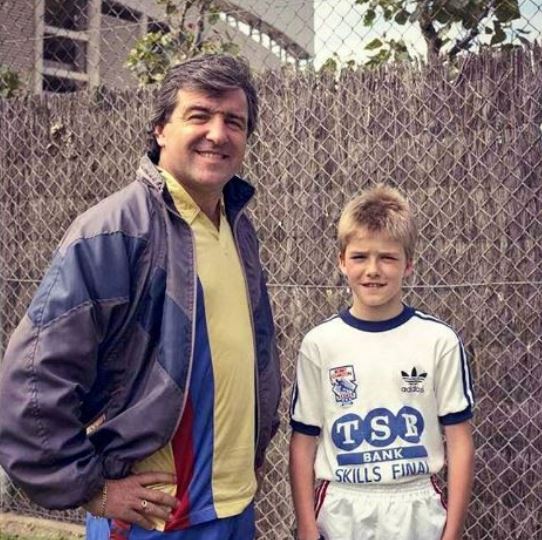 Terry Venables with a young David Beckham who paid a glowing tribute to the late England legend