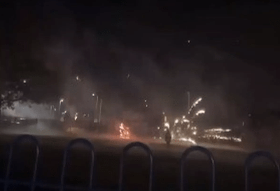 Parents panicked when the fireworks misfired