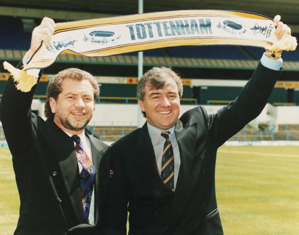 Venables with Alan Sugar during his days managing Tottenham