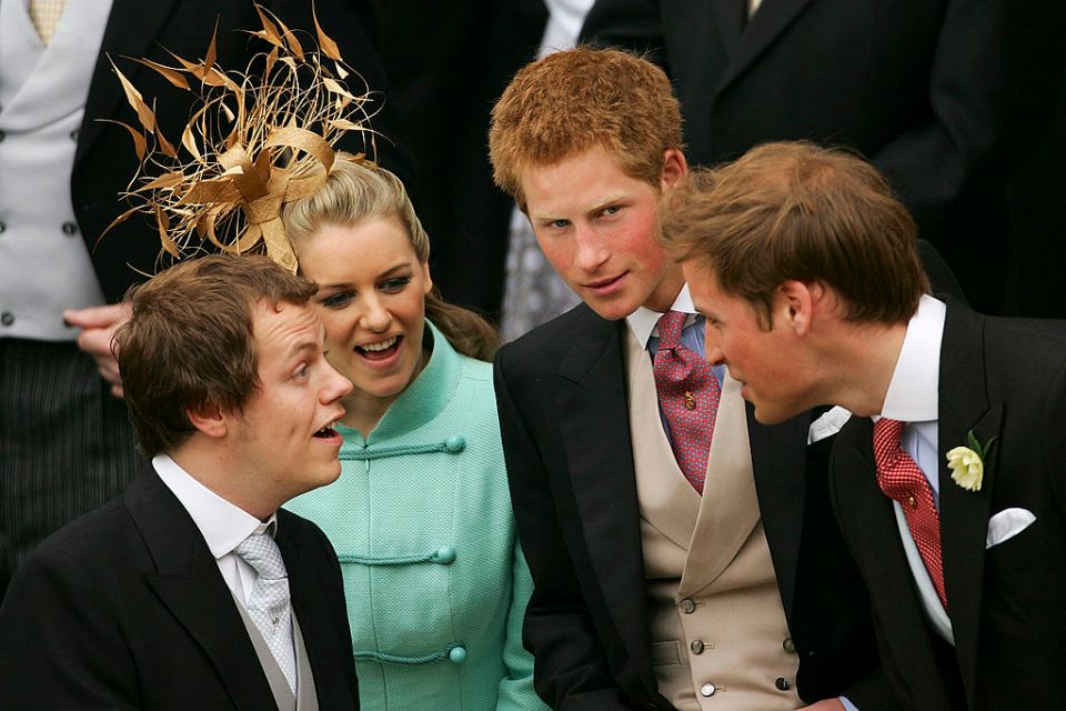 Prince William and Prince Harry with their step-siblings, Laura Lopes and Tom Parker Bowles