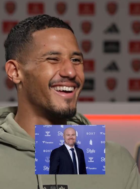 William Saliba laughs as he guesses Sean Dyche