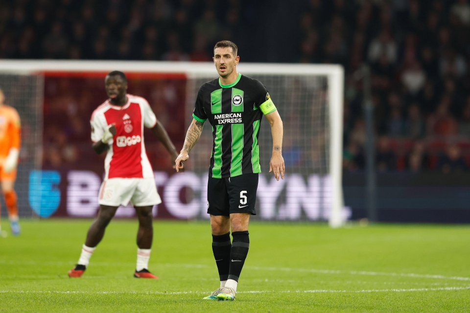 Lewis Dunk had to come off in Brighton's win at Ajax with a groin problem