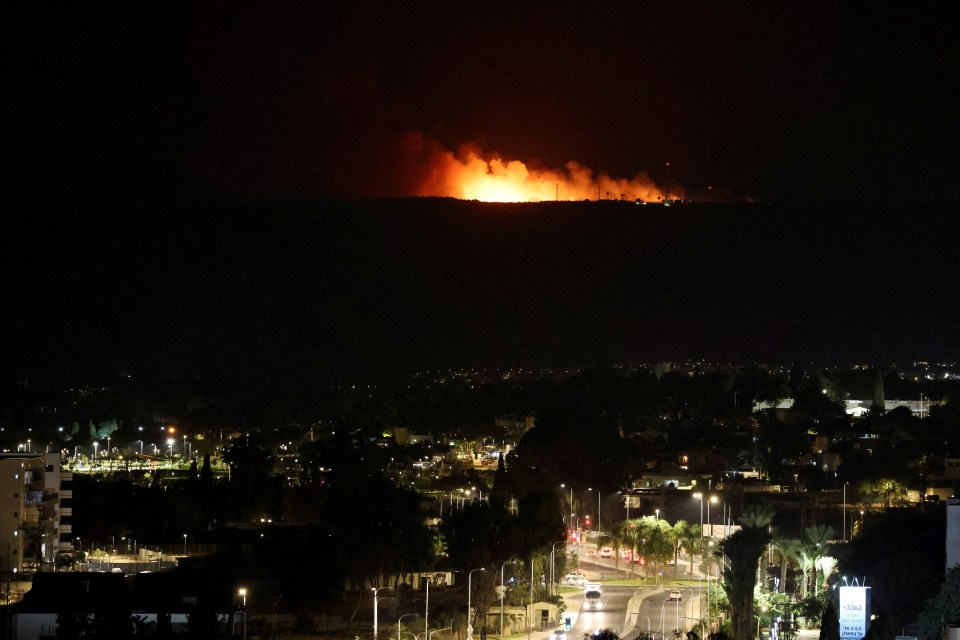 Smoke and fire in Lebanon, near the border with Israel