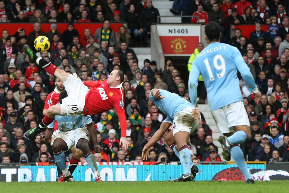 Rooney’s overhead kick in the Manchester derby was the best Premier League bicycle kick by a United player – until it was bettered by Garnacho