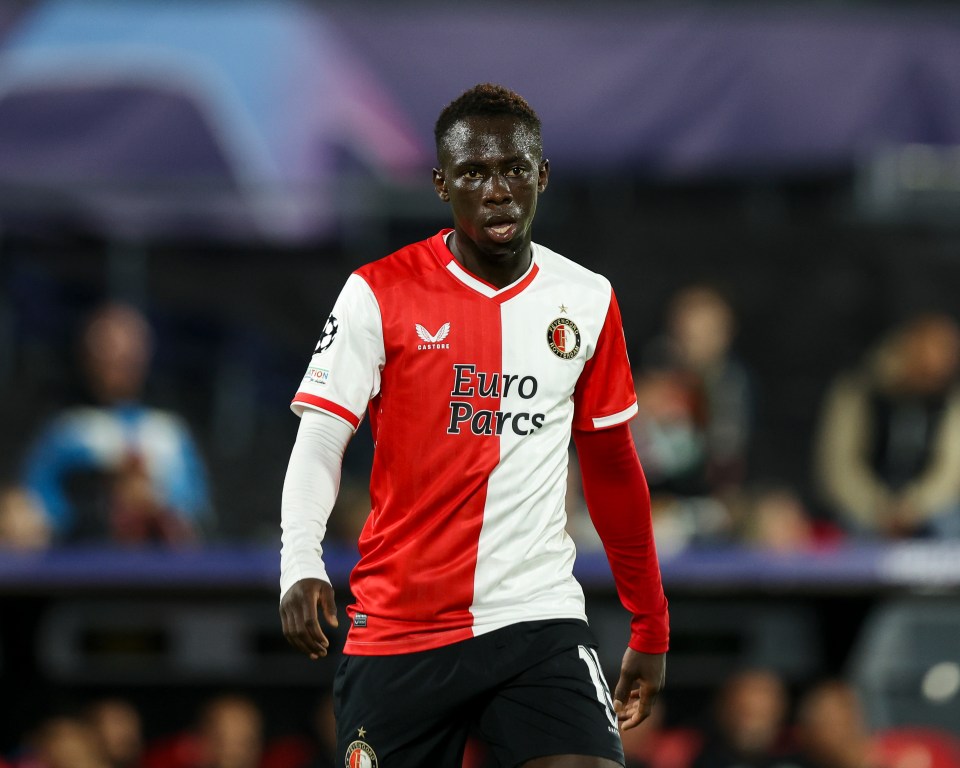 Minteh has scored three goals on loan at Feyenoord this season