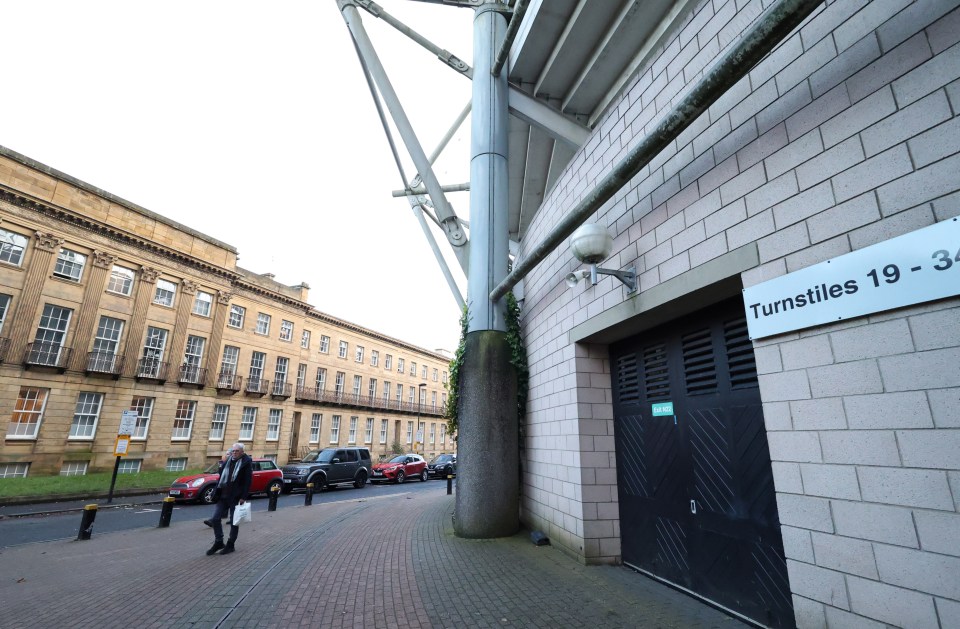 Just a road separates St James' Park and the terrace properties