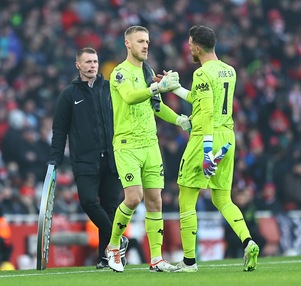 Dan Bentley came on for the injured Jose Sa in the first half