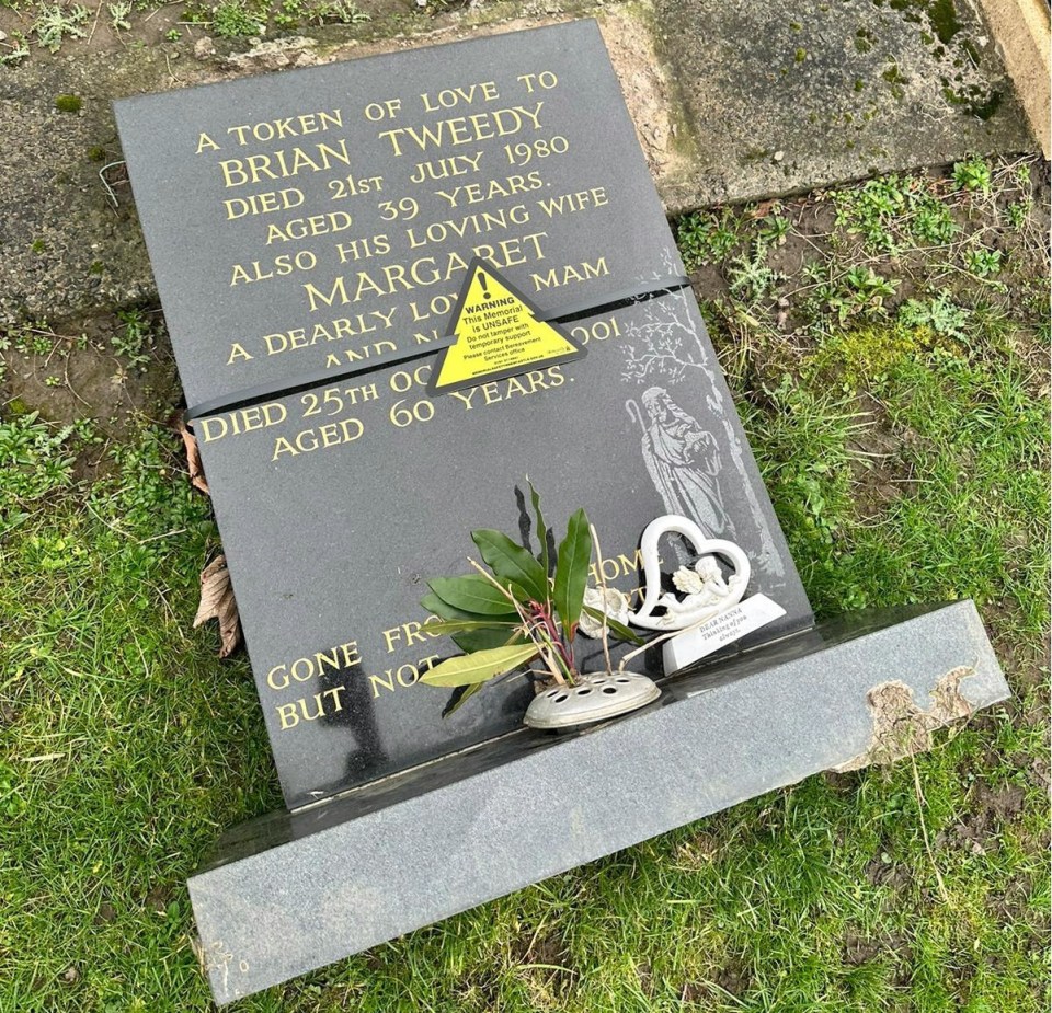 Newcastle City Council flattened the headstones of Brian and Margaret Tweedy