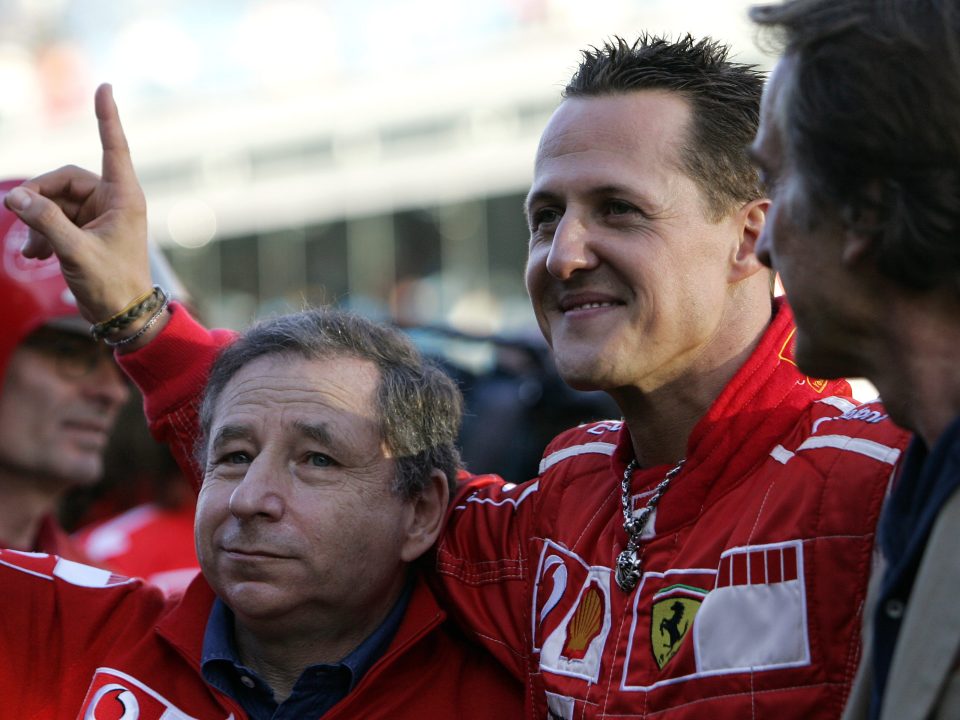 Michael with his former boss Jean Todt (left) - Jean is known to visit the Schumacher home regularly and watch F1 races with the recovering driver