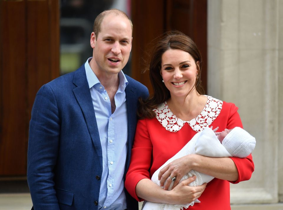 William and Kate with Prince Louis after his birth