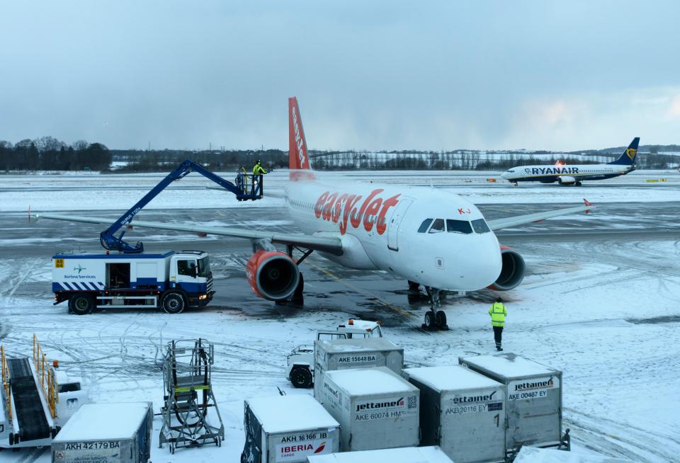 Colder temperatures make it easier to clear snow from planes and runways