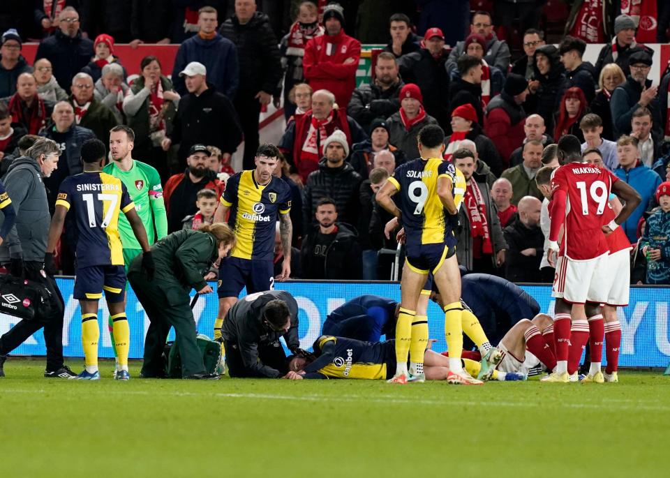 Bournemouth ace Adam Smith suffered a horror injury against Nottingham Forest