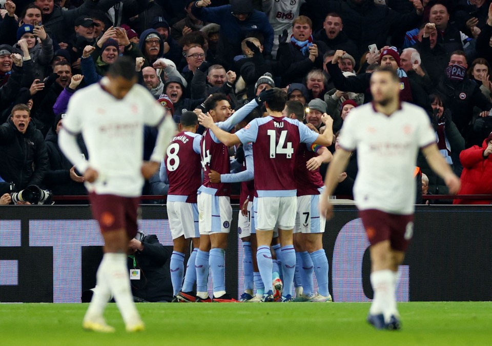 Defeat to Villa was Manchester City's third of the season