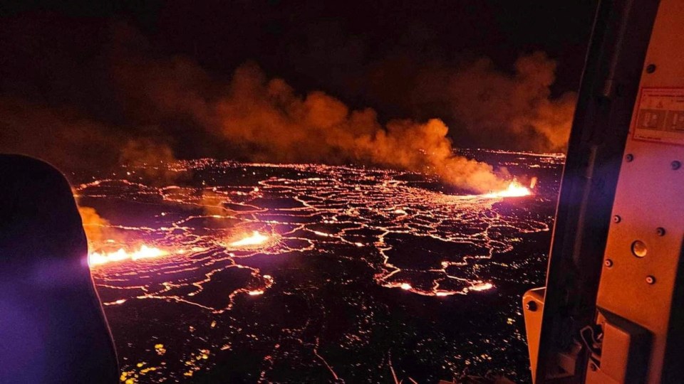 The volcano is only kilometres from the nearest town and around 25 miles from capital Reykjavik